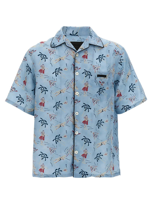 Prada Blue Viscose Blouse STYLE SOURCE