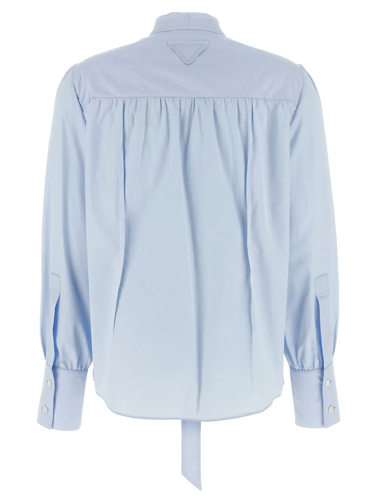 Prada Blue Cotton Blouse Prada
