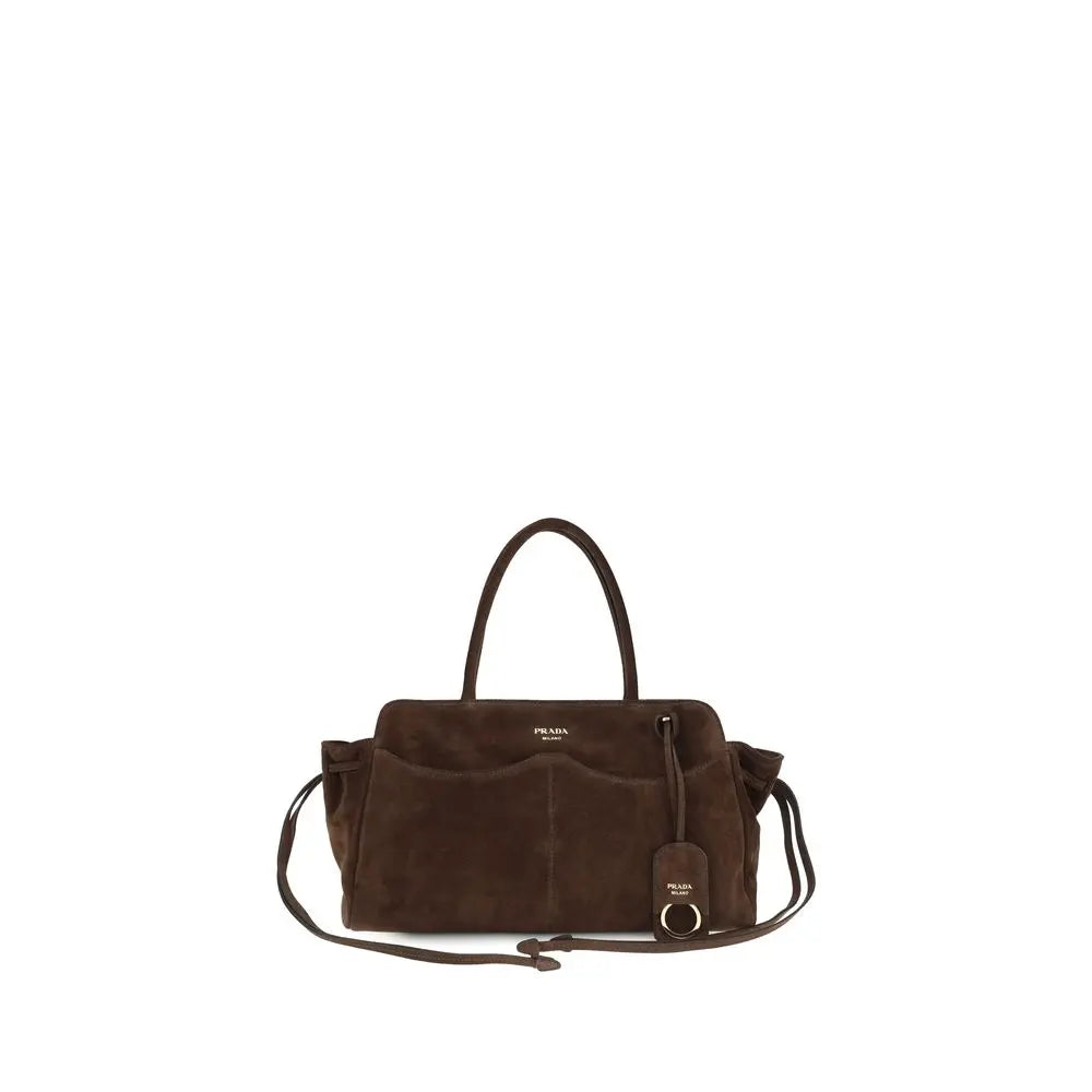 Prada Brown Suede Leather Shoulder Bag Prada