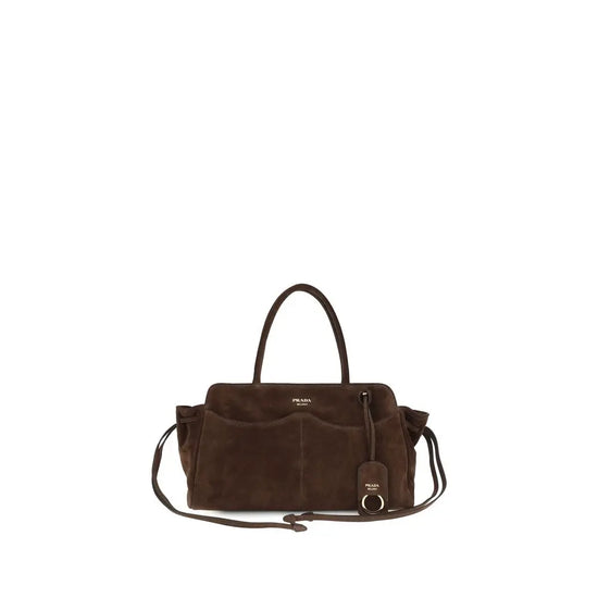 Prada Brown Suede Leather Shoulder Bag Prada