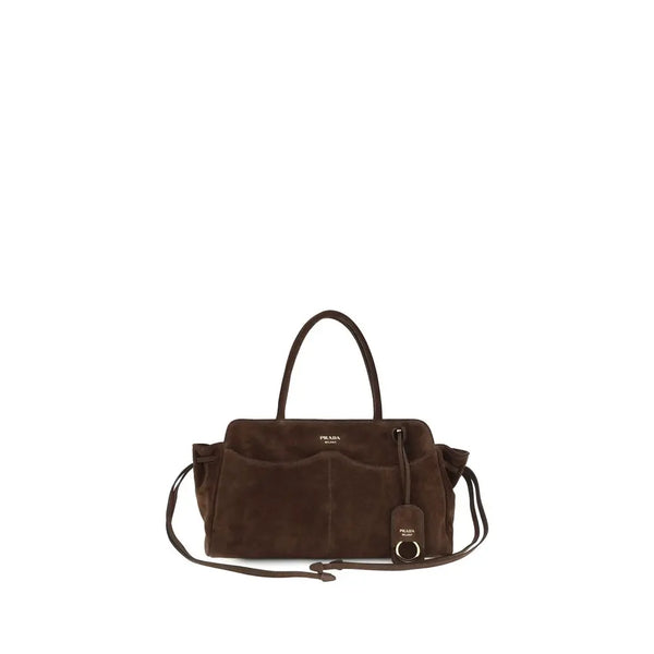 Prada Brown Suede Leather Shoulder Bag Prada