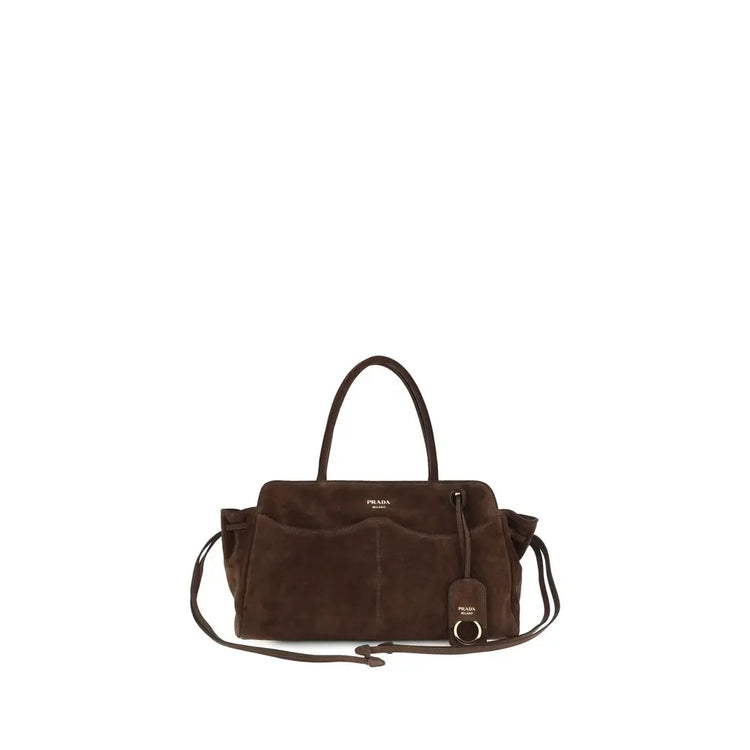 Prada Brown Suede Leather Shoulder Bag Prada