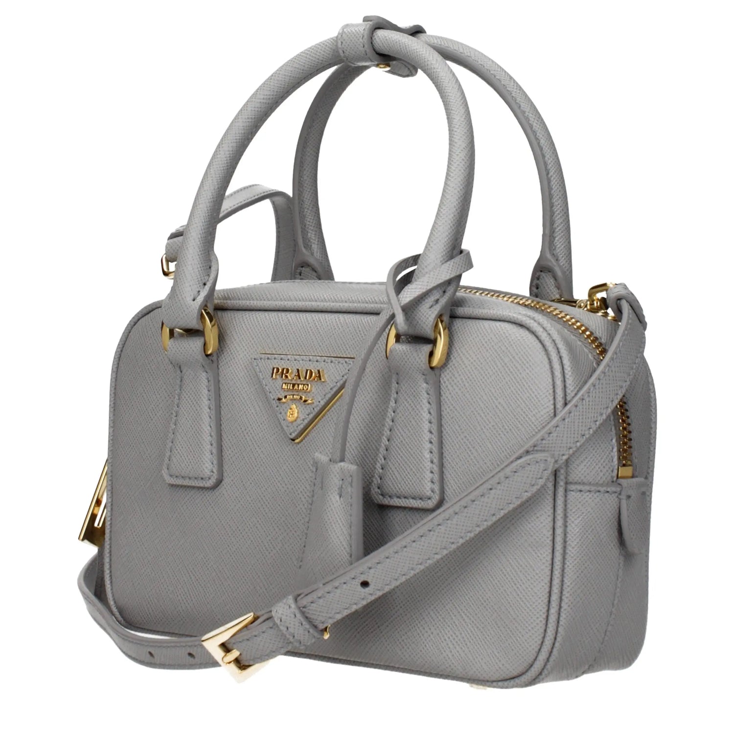 Prada Gray Leather Handbag Prada