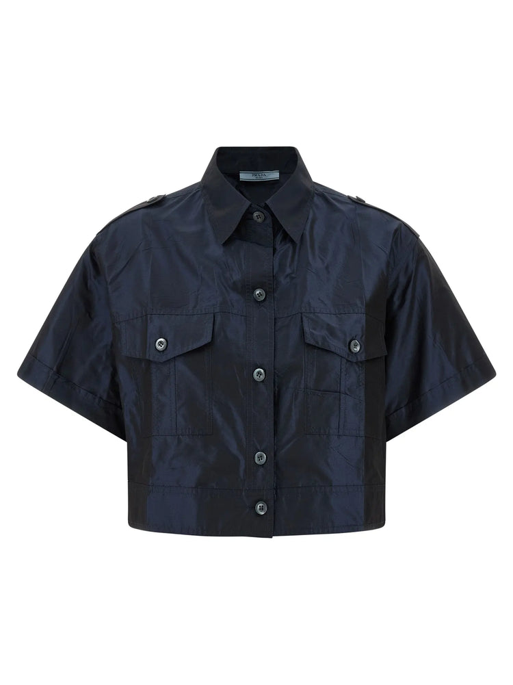 Prada Blue Silk Blouse Prada