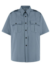 Prada Blue Cotton Blouse Prada