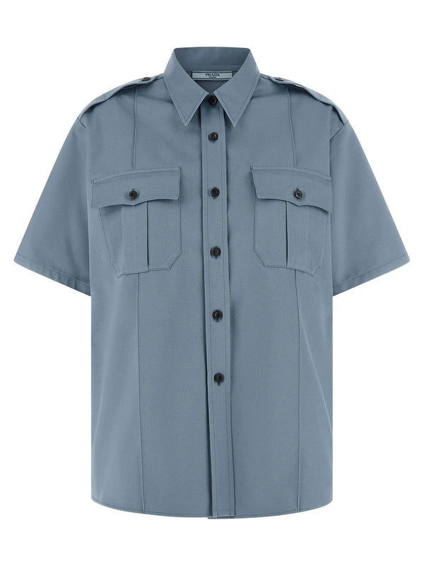 Prada Blue Cotton Blouse Prada