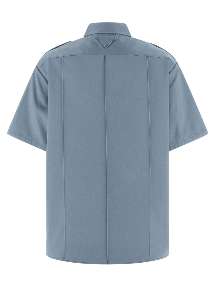 Prada Blue Cotton Blouse Prada