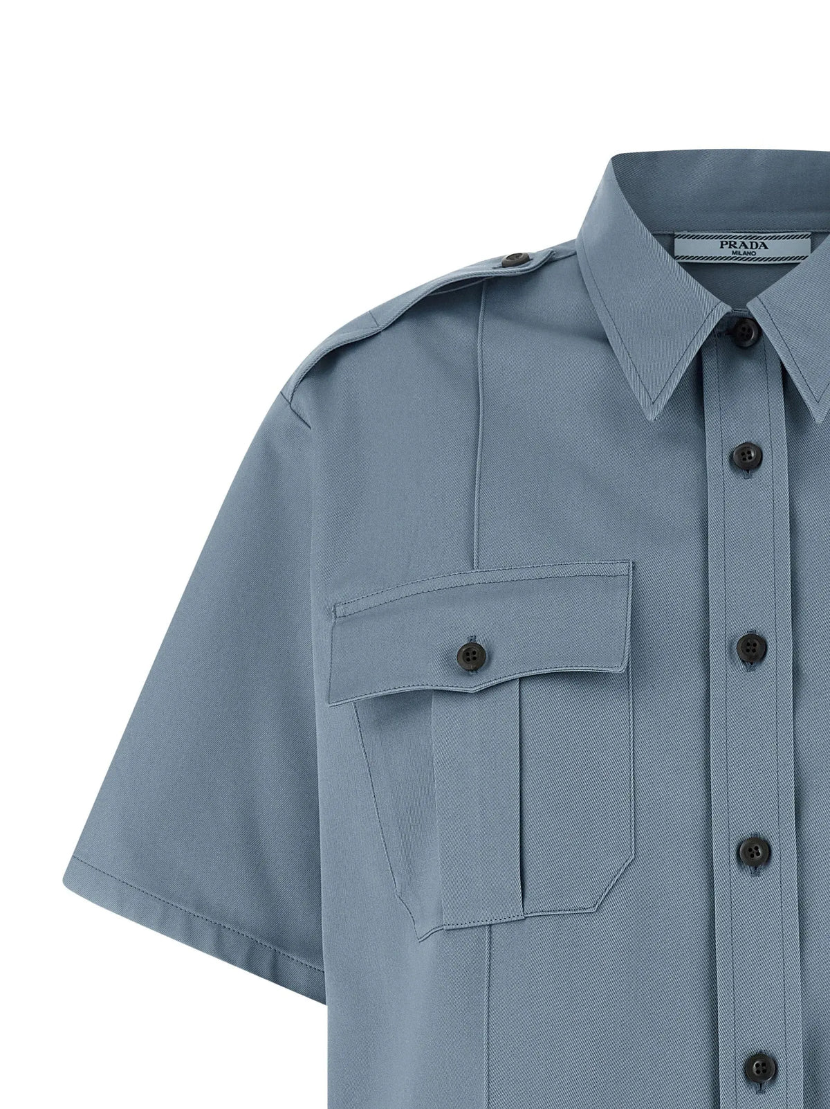 Prada Blue Cotton Blouse Prada