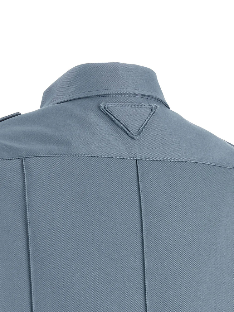 Prada Blue Cotton Blouse Prada