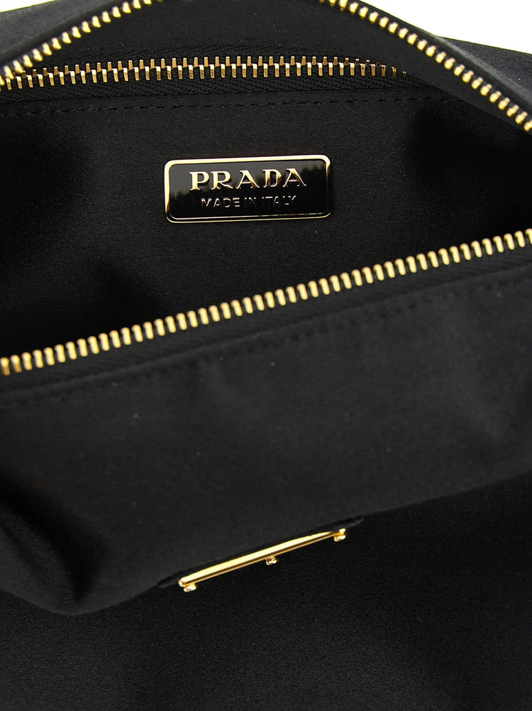 Prada Black Viscose Shoulder Bag Prada