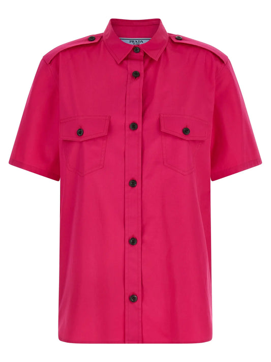 Prada Fuchsia Cotton Blouse STYLE SOURCE