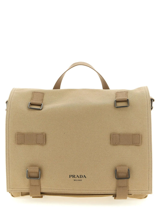 Prada Beige Cotton Crossbody Bag Prada
