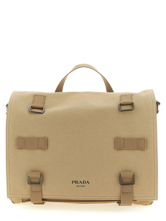Prada Beige Cotton Crossbody Bag Prada