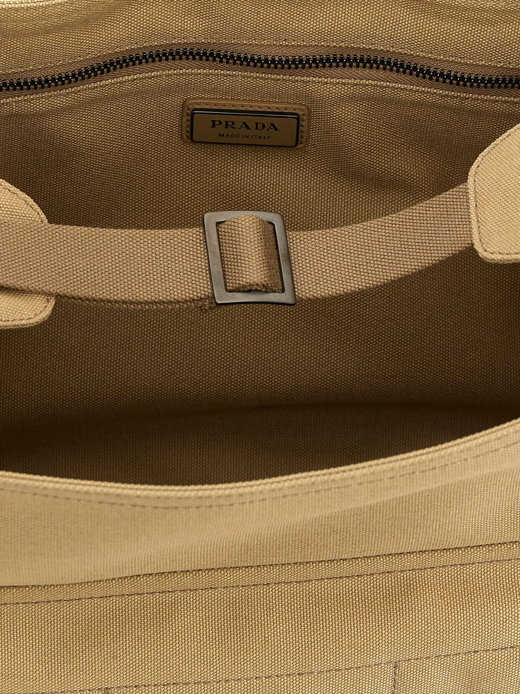 Prada Beige Cotton Crossbody Bag Prada