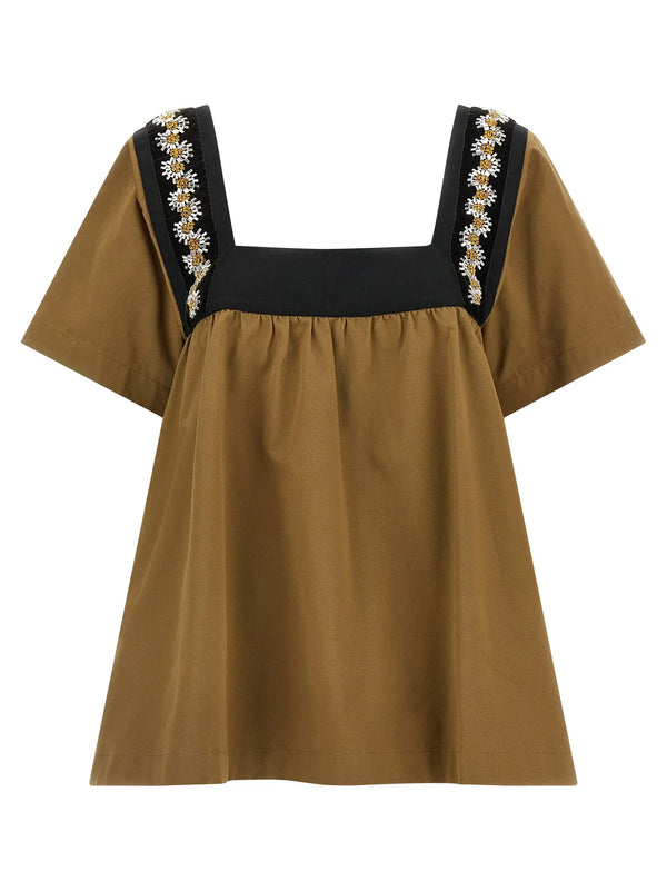 Prada Beige Cotton Blouse Prada