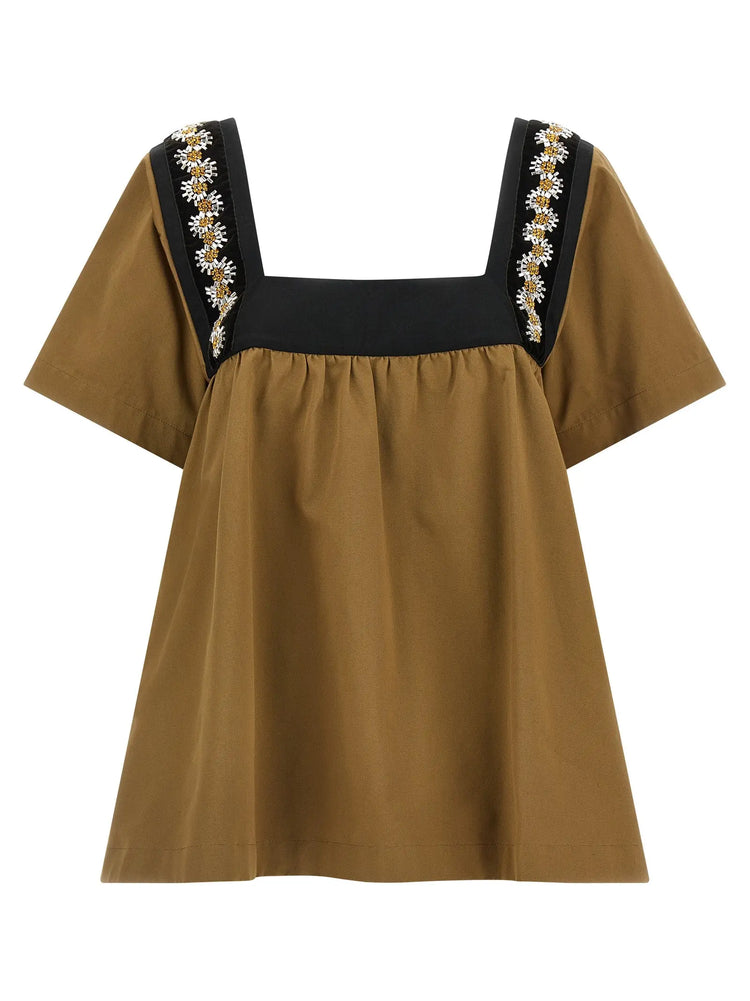 Prada Beige Cotton Blouse Prada