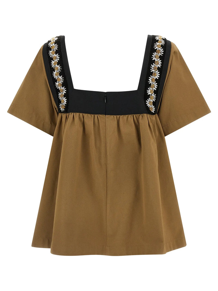 Prada Beige Cotton Blouse Prada