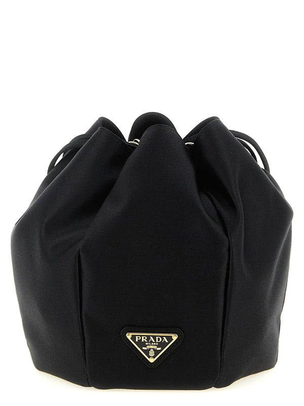 Prada Black Viscose Shoulder Bag Prada