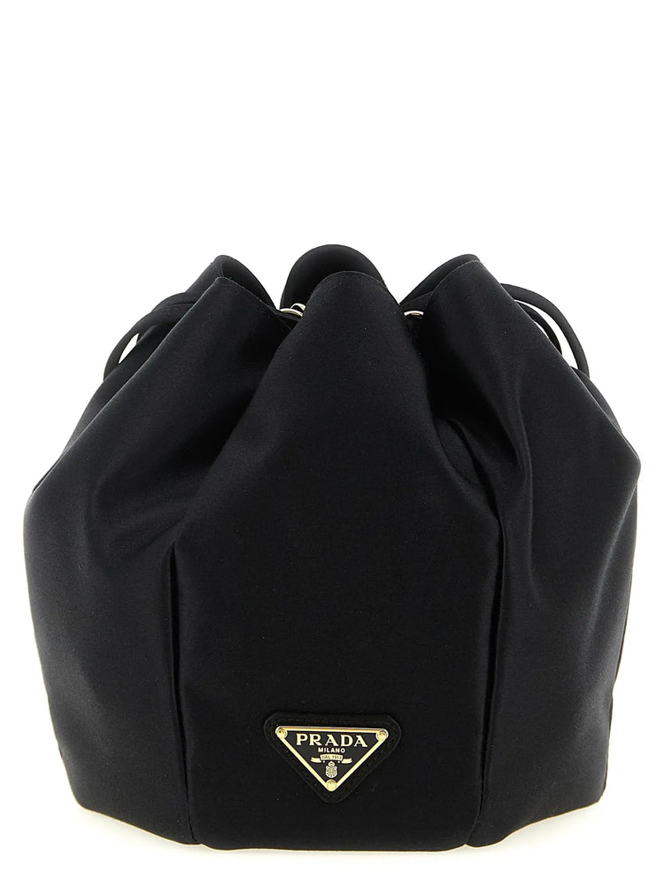 Prada Black Viscose Shoulder Bag Prada