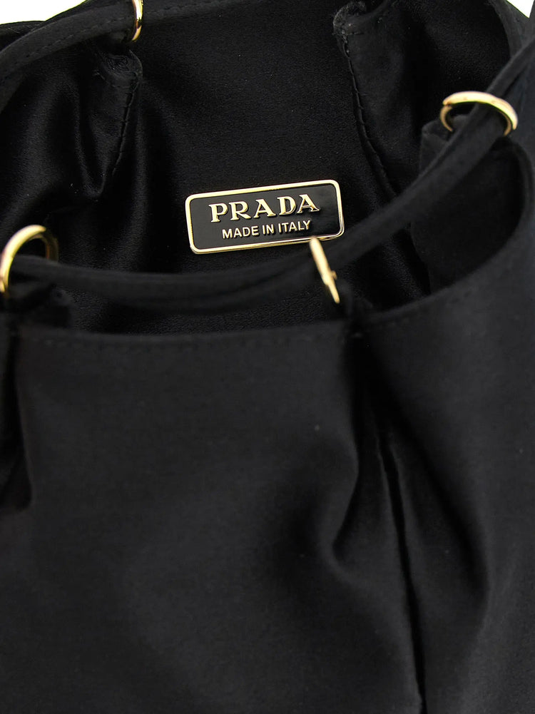 Prada Black Viscose Shoulder Bag Prada