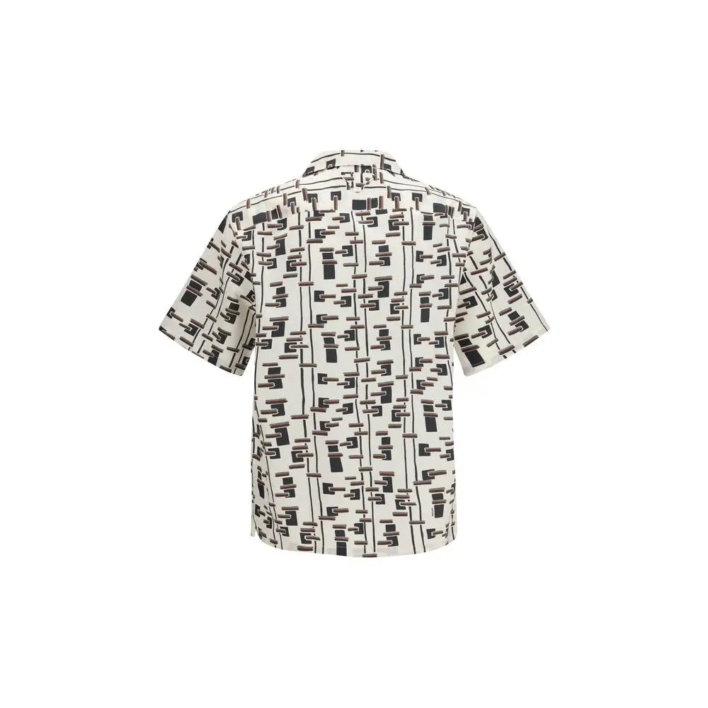 Prada Beige Cotton Pattern Shirt Prada