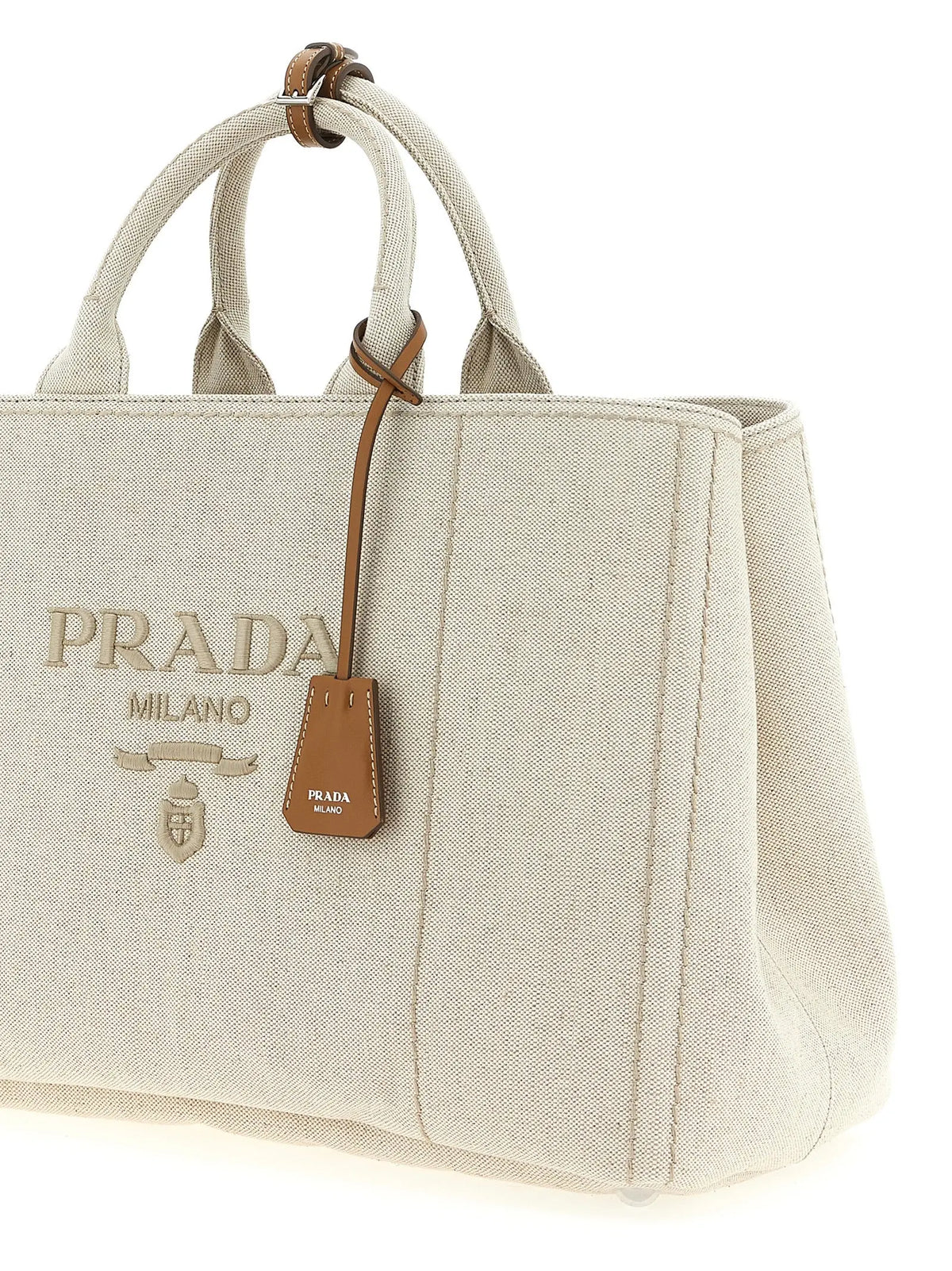 Prada Beige Cotton Tote Bag Prada