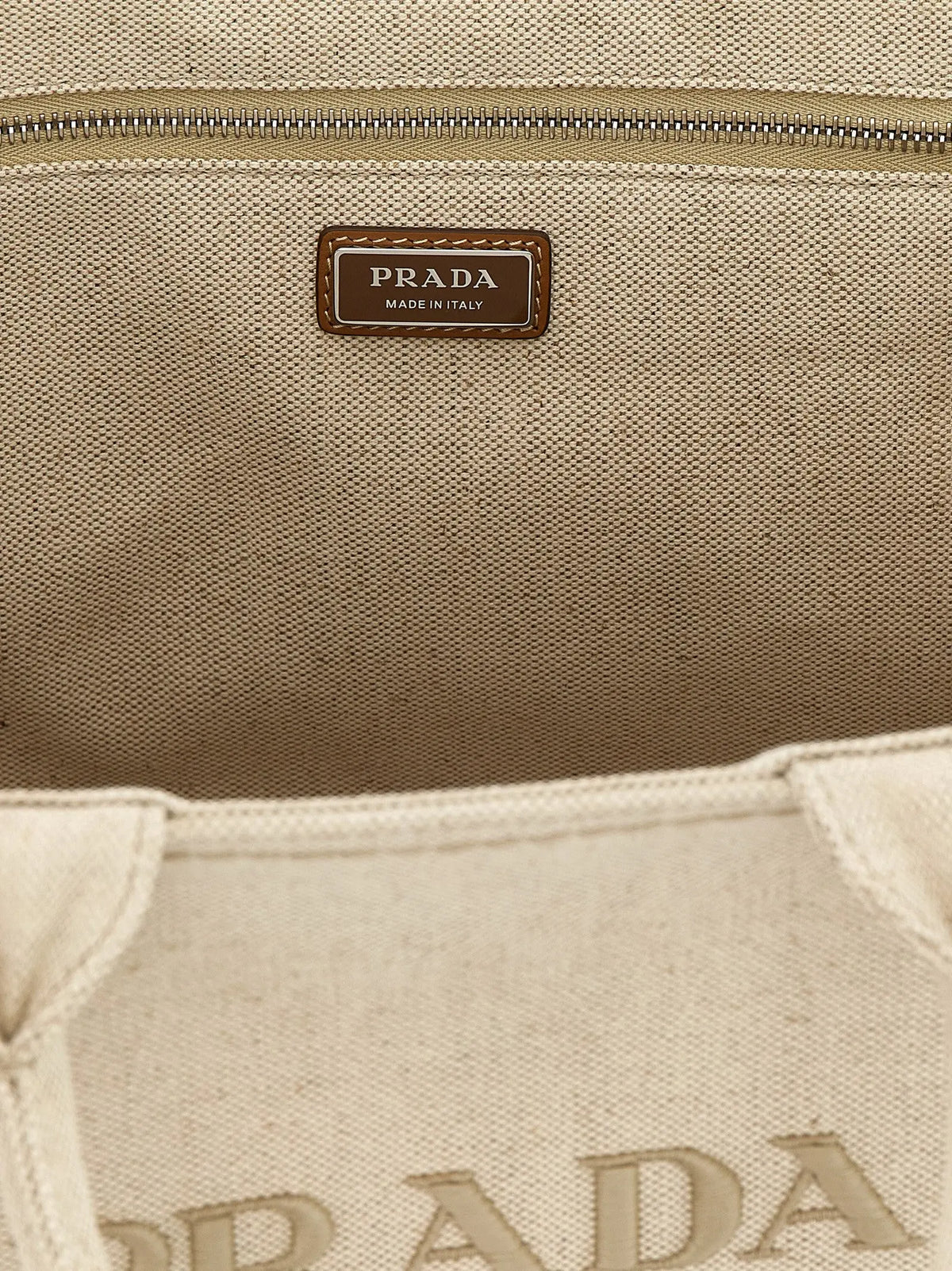 Prada Beige Cotton Tote Bag Prada