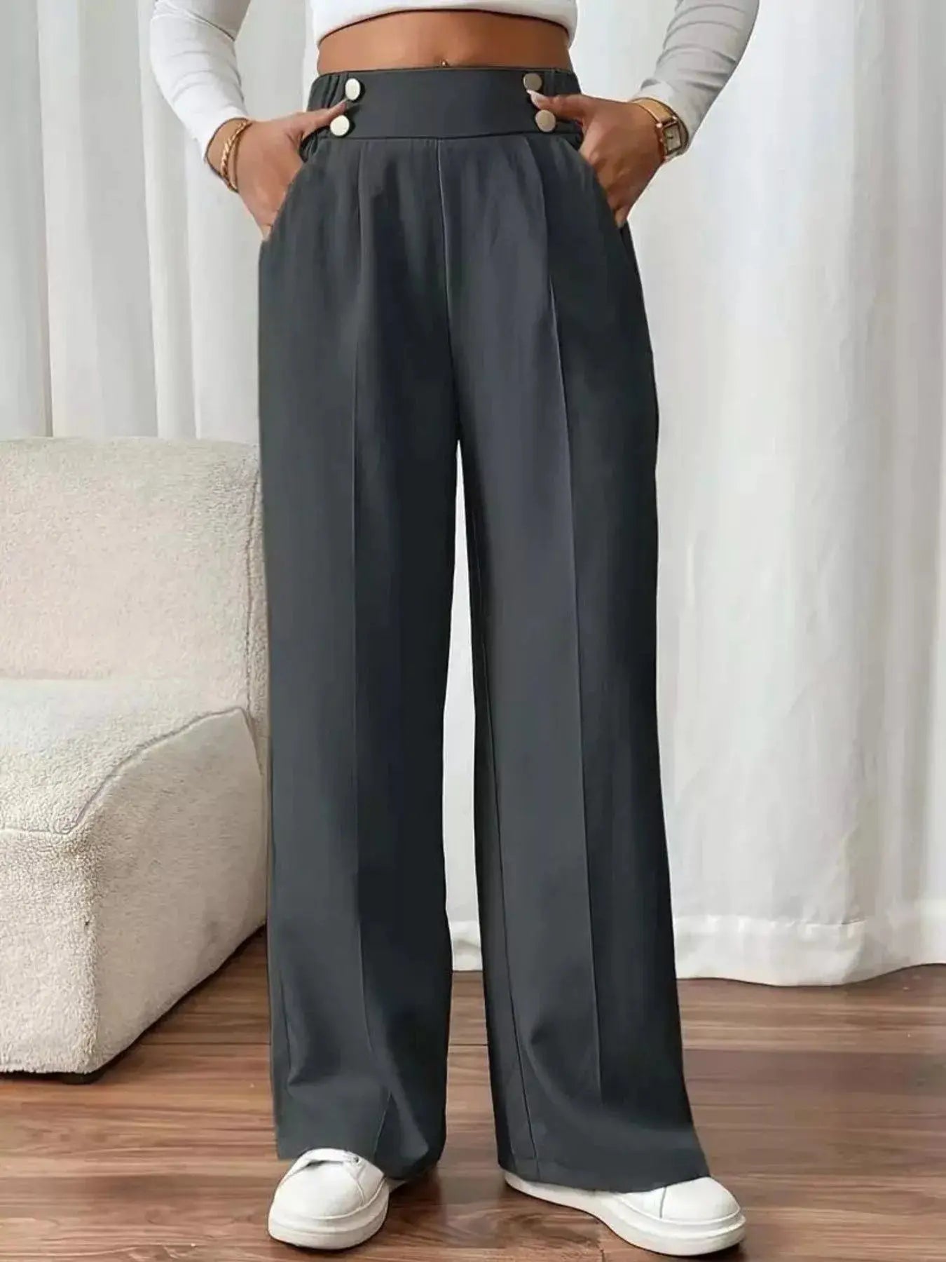Full Size High-Waisted Wide-Leg Pants Plus Size STYLE SOURCE