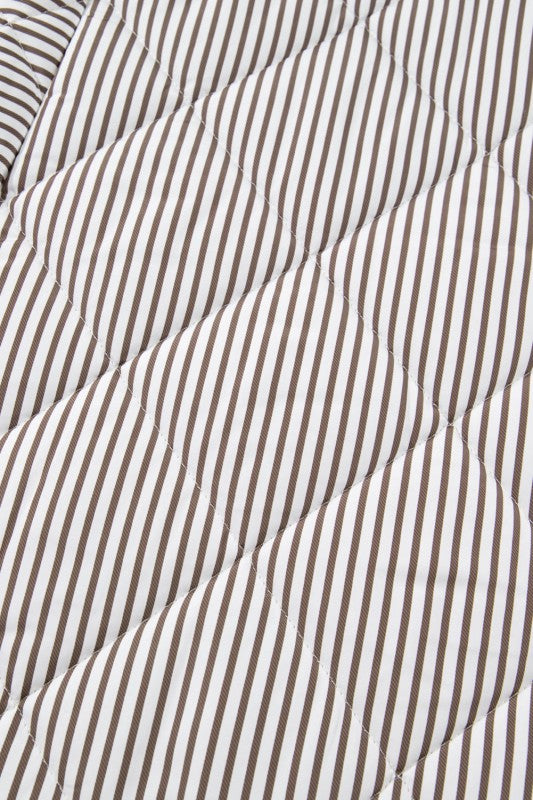 Plus Size Stripe Quilted Snap Button Vest STYLE SOURCE