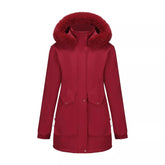 Full Size Fur Hooded Warm Winter Parka Outerwear Plus Size STYLE SOURCE