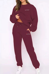 Round Neck Sweatshirt and Joggers Set STYLE SOURCE