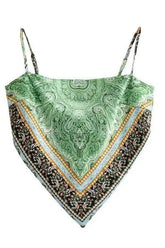 Cropped scarf tank top STYLE SOURCE