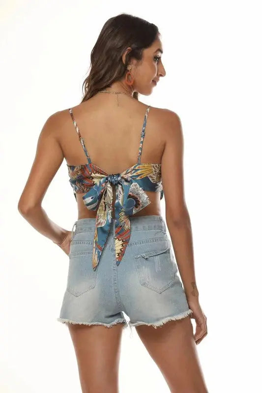 Cropped scarf tank top STYLE SOURCE
