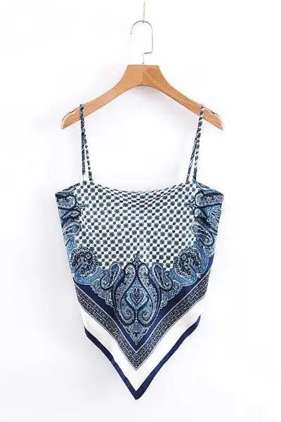 Cropped scarf tank top STYLE SOURCE
