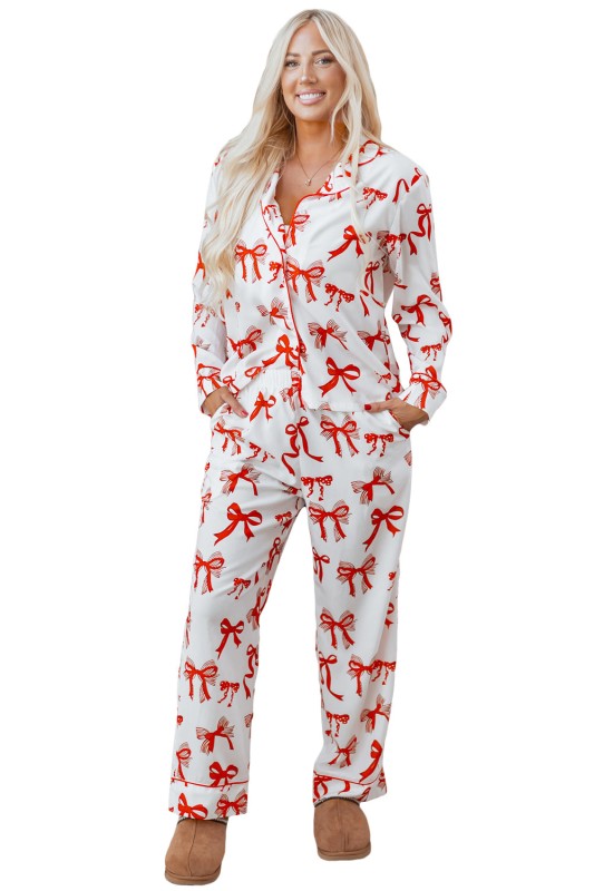 Christmas Bow Top and Pants Pajama Set STYLE SOURCE