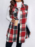 Honey Plus Size Pocketed Plaid Button Up Vest Coat STYLE SOURCE