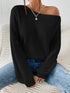 Single Shoulder Knit Sweater STYLE SOURCE