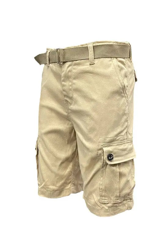 Weiv Mens Belted Cargo Shorts with Belt STYLE SOURCE