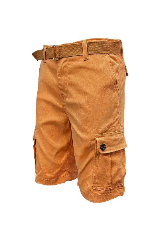 Weiv Mens Belted Cargo Shorts with Belt STYLE SOURCE