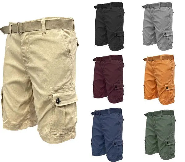 Weiv Mens Belted Cargo Shorts with Belt STYLE SOURCE
