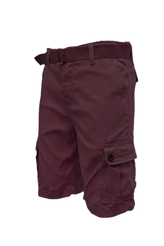 Weiv Mens Belted Cargo Shorts with Belt STYLE SOURCE