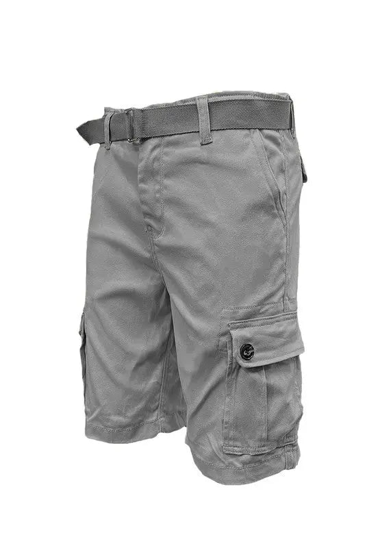 Weiv Mens Belted Cargo Shorts with Belt STYLE SOURCE