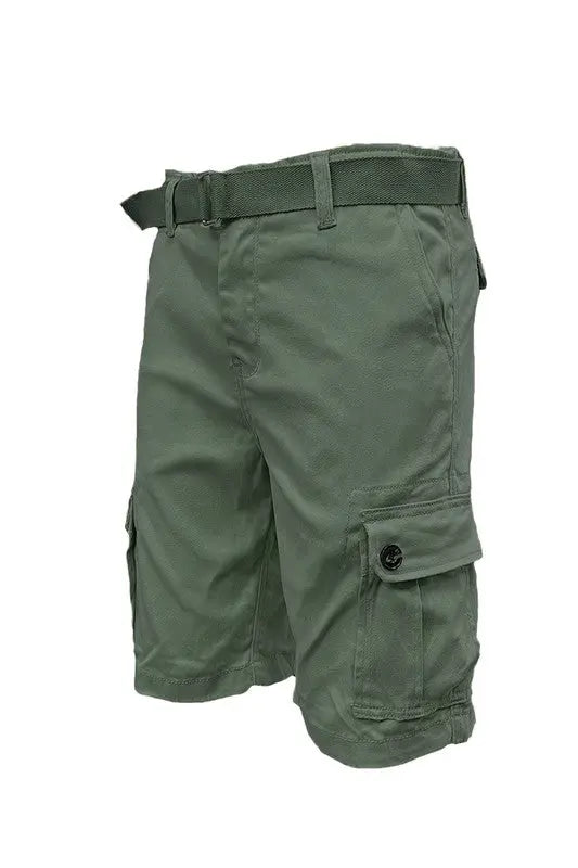 Weiv Mens Belted Cargo Shorts with Belt STYLE SOURCE