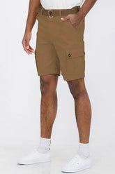 Weiv Mens Belted Cargo Shorts with Belt STYLE SOURCE