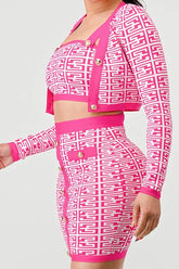 ATHINA PRINTED BARBIE PINK THREE PIECE SET STYLE SOURCE