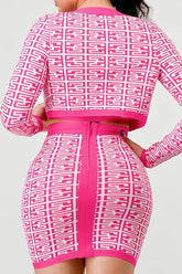 ATHINA PRINTED BARBIE PINK THREE PIECE SET STYLE SOURCE