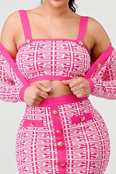 ATHINA PRINTED BARBIE PINK THREE PIECE SET STYLE SOURCE