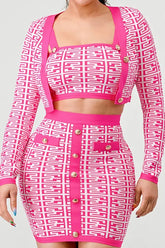 ATHINA PRINTED BARBIE PINK THREE PIECE SET STYLE SOURCE