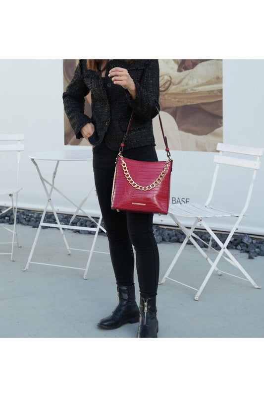 MKF Faux Crocodile-Embossed Shoulder Bag by Mia k STYLE SOURCE