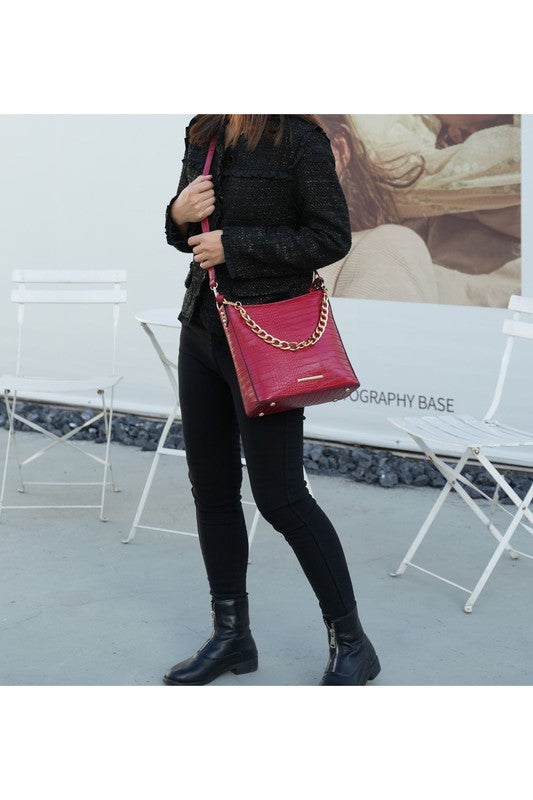 MKF Faux Crocodile-Embossed Shoulder Bag by Mia k STYLE SOURCE